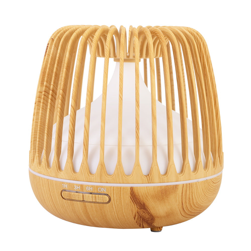 Aromatherapy Oil Diffuser - Light Wood | 7 Colour LED Night Light