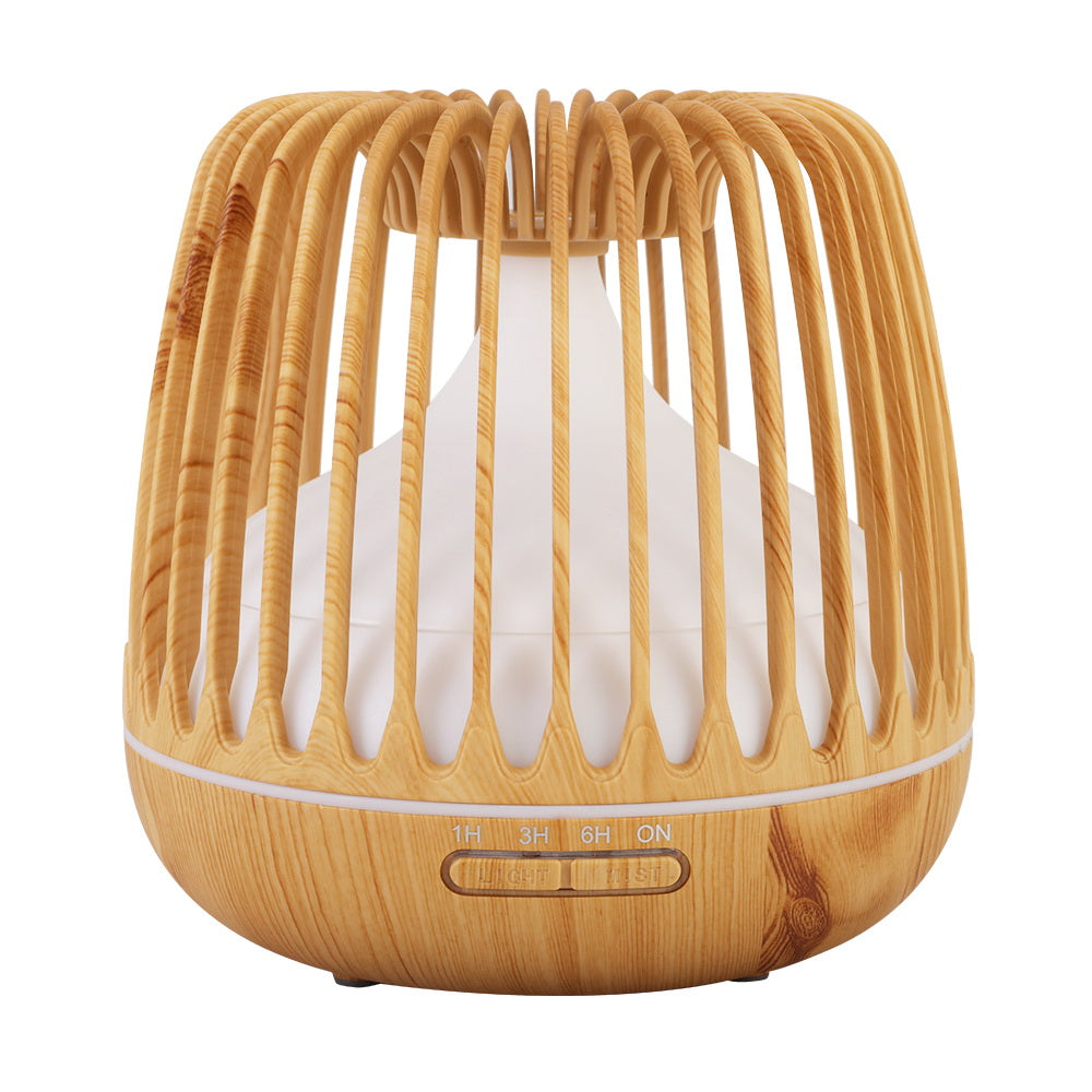 Aromatherapy Oil Diffuser - Light Wood | 7 Colour LED Night Light