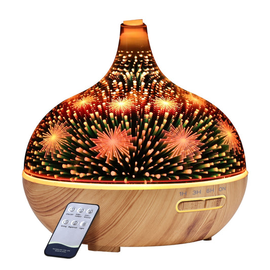 Aromatherapy Oil Diffuser - 3D Glass | 7 Colour LED Night Light