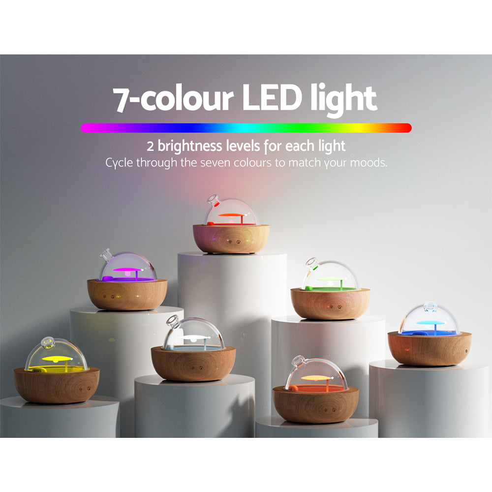 Aromatherapy Oil Diffuser - Glass | 7 Colour LED Night Light