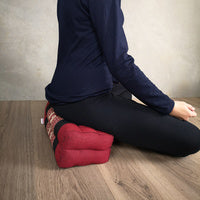 Meditation Cushion | Yoga Block - Red & Green