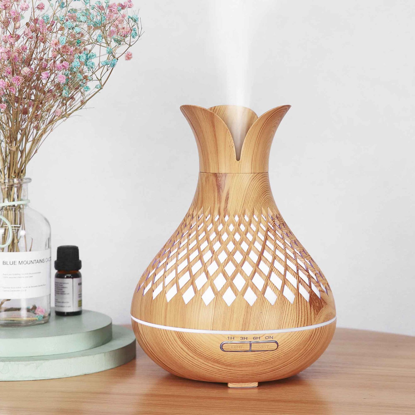 Aromatherapy Oil Diffuser - Vase Design | 7-Colour LED Night Light