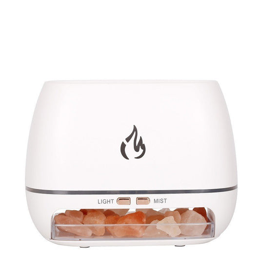 Aromatherapy Oil Diffuser with Flame Effect - White | 6 Colour LED Night Light